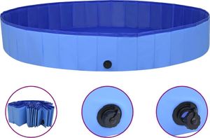 vidaXL Składany basen dla psa, niebieski, 200x30 cm, PVC 1