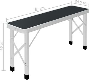 vidaXL Składany stolik turystyczny z 2 ławkami szary 8