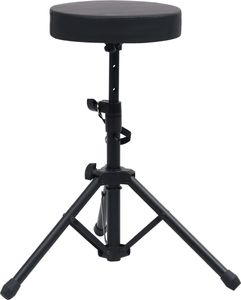 vidaXL Statyw pod keyboard, z podwójną ramą i stołkiem, czarny 5