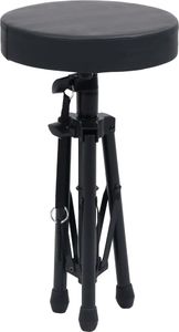 vidaXL Statyw pod keyboard, z podwójną ramą i stołkiem, czarny 6