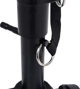 vidaXL Statyw pod keyboard, z podwójną ramą i stołkiem, czarny 7