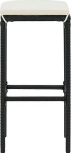 vidaXL Stołki barowe z poduszkami, 2 szt., czarne, polirattan 4