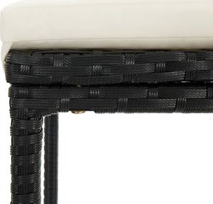 vidaXL Stołki barowe z poduszkami, 2 szt., czarne, polirattan 6