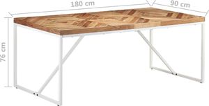 vidaXL Stół jadalniany, 180 x 90 x 76 cm, lite drewno akacjowe i mango 6