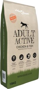 vidaXL Sucha karma dla psów Adult Active Chicken & Fish, 15 kg 1