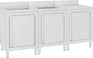 vidaXL Szafka gastronomiczna ze zlewem, 180x60x96 cm, stal nierdzewna 2
