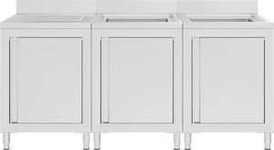 vidaXL Szafka gastronomiczna ze zlewem, 180x60x96 cm, stal nierdzewna 3