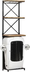 vidaXL Szafka na wino - traktor, biała, 49x31x170 cm, drewno mango 1