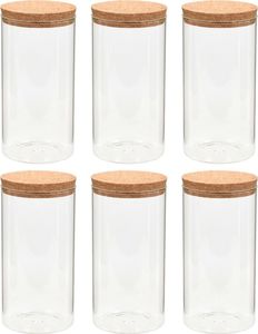 vidaXL Szklane słoje z korkową pokrywką, 6 szt., 1100 ml 2