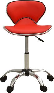 vidaXL Taboret kosmetyczny sztuczna skóra czerwony 2