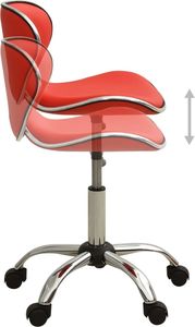 vidaXL Taboret kosmetyczny sztuczna skóra czerwony 3