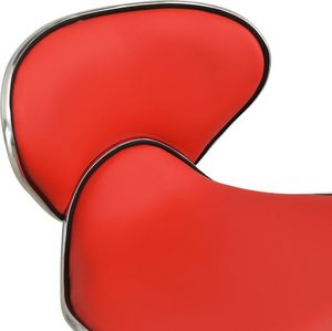 vidaXL Taboret kosmetyczny sztuczna skóra czerwony 5