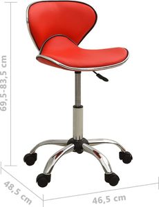 vidaXL Taboret kosmetyczny sztuczna skóra czerwony 6