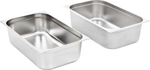 vidaXL Pojemniki gastronomiczne 2 szt. GN 1/1, 150 mm, stal nierdzewna 2