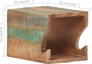 vidaXL Uchwyt ścienny na rower, 35x25x25 cm, lite drewno z odzysku 8