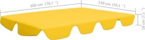 vidaXL Zadaszenie do huśtawki ogrodowej, żółte, 226x186 cm, 270 g/m (312091) 6