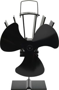 vidaXL Zasilany ciepłem wentylator kominkowy, 3 łopatki, czarny 3