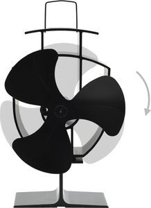 vidaXL Zasilany ciepłem wentylator kominkowy, 3 łopatki, czarny 5