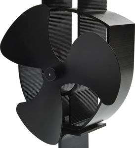 vidaXL Zasilany ciepłem wentylator kominkowy, 3 łopatki, czarny 6