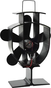 vidaXL Zasilany ciepłem wentylator kominkowy, 5 łopatek, czarny 4