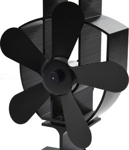 vidaXL Zasilany ciepłem wentylator kominkowy, 5 łopatek, czarny 6