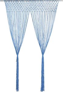 vidaXL Zasłona z makramy, niebieska, 140 x 240 cm, bawełna 1