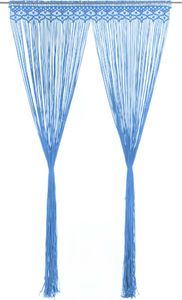 vidaXL Zasłona z makramy, niebieska, 140 x 240 cm, bawełna 1
