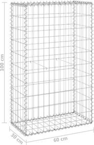 vidaXL Ściana gabionowa z pokrywami, galwanizowana stal, 60x30x100 cm 6