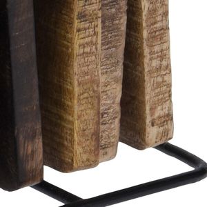 Home Styling Collection Podstawka podkładka drewniana pod kubek garnek 6 szt + stojak metalowy 4