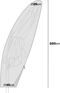 ProGarden Pokrowiec na parasol ogrodowy do parasola ogrodowego 220cm 4