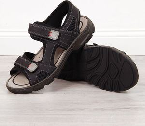 Rieker Sandały męskie na rzepy czarne r. 42 2