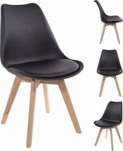 Mufart Zestaw 4 czarnych krzeseł do jadalni/salony bądź gabinetu ATTE 1