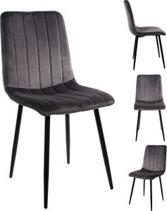 Mufart Zestaw 4 krzeseł w kolorze ciemnoszarym do salonu, gabinetu, sypialni czy jadalni SIMPLE 1