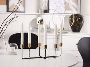 Beliani Świecznik metalowy 12 cm czarny BANGKA 3