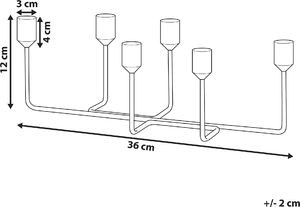 Beliani Świecznik metalowy 12 cm czarny BANGKA 8