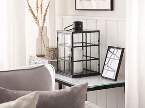 Beliani Lampion metalowy czarny BINTAN 2