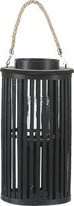 Beliani Lampion drewniany 40 cm czarny LUZON 2