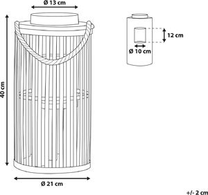 Beliani Lampion drewniany 40 cm czarny LUZON 5