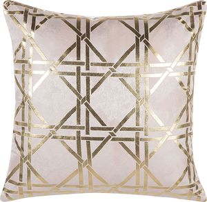 Beliani Zestaw 2 poduszek dekoracyjnych geometryczny wzór 45 x 45 cm różowy CASSIA 2