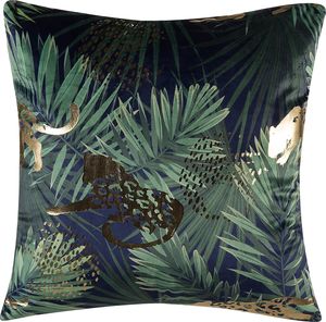 Beliani Zestaw 2 poduszek dekoracyjnych welurowy w palmy 45 x 45 cm zielony BELLEROSE 2