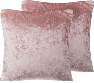 Beliani Zestaw 2 poduszek dekoracyjnych welurowych 45 x 45 cm różowy HOSTA 1