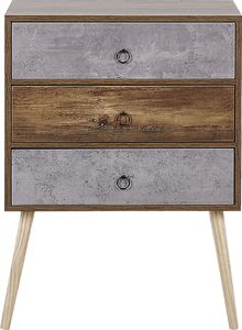 Beliani Komoda ciemne drewno z szarym BATLEY 2