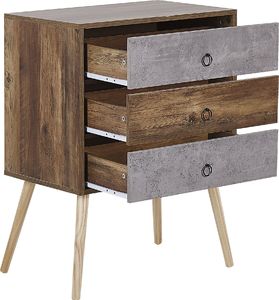 Beliani Komoda ciemne drewno z szarym BATLEY 3