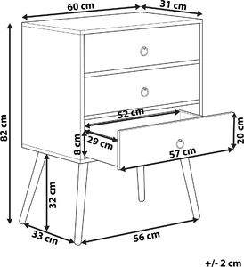 Beliani Komoda ciemne drewno z szarym BATLEY 8