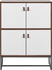 Beliani Komoda czterodrzwiowa ciemne drewno z białym NUEVA 2