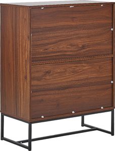 Beliani Komoda czterodrzwiowa ciemne drewno z białym NUEVA 4