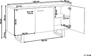 Beliani Komoda trzydrzwiowa ciemne drewno TIMBER 8