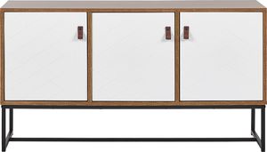 Beliani Komoda trzydrzwiowa jasne drewno z białym NUEVA 2