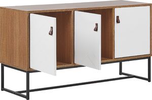 Beliani Komoda trzydrzwiowa jasne drewno z białym NUEVA 3