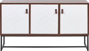 Beliani Komoda trzydrzwiowa ciemne drewno z białym NUEVA 2